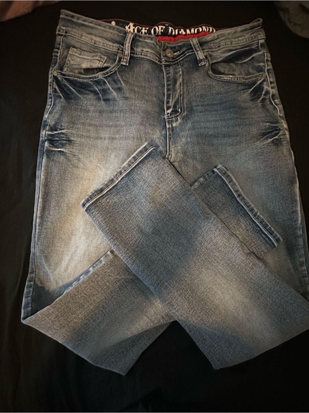 Diamond Supply Co. Men's Faded Blue Straight Jeans